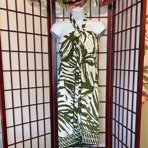 Apt. 9 Olive Green and White Strapless Halter Dress